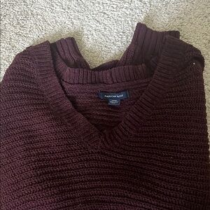 American Eagle Outfitters Brown V-Neck Sweater